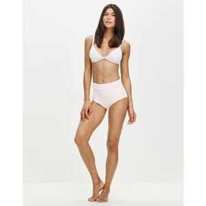 SEAFOLLY Riviera Primrose Baby Pink Textured High Waist Bikini BOTTOM ONLY US 4